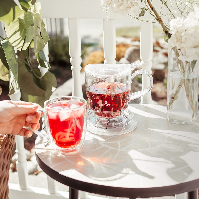 GROSCHE Aberdeen Tea Infuser Teapot & Smart Tea Maker - BPA-Free, Drip-Free Design | Coaster | Easy Brew | Easy Clean Steeper | Loose Leaf Brewing - Stylish Design | 17.7 oz - 1000 ml - Image 3